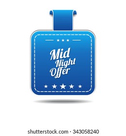 Midnight Offer Blue Vector Icon Design