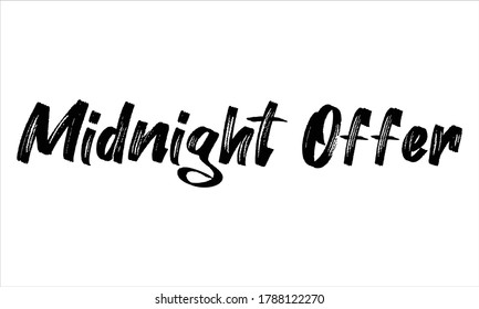 Midnight Offer Brush Hand Drawn Typography Stock Vector (Royalty Free ...