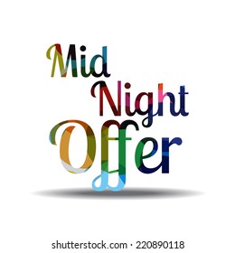 Midnight Offer Colorful Vector Icon Design