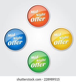 Midnight Offer Colorful Vector Icon Design