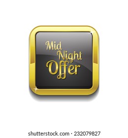 Midnight Offer Gold Vector Icon Button