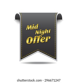Midnight Offer golden Vector Icon Design