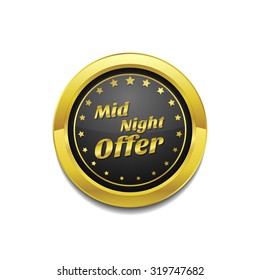 Midnight Offer Golden Vector Icon Button