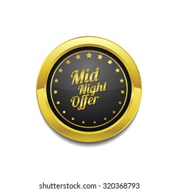 Midnight Offer Golden Vector Icon Button