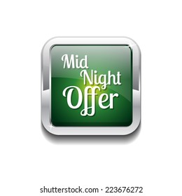 Midnight Offer Green Vector Icon Button