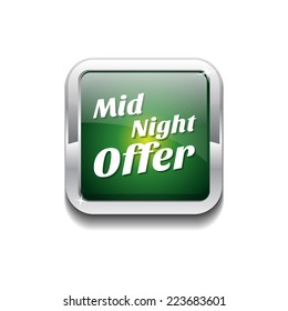 Midnight Offer Green Vector Icon Button