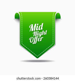 Midnight Offer Green Vector Icon Design