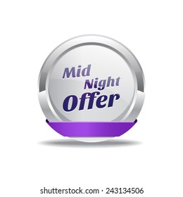 Midnight Offer Purple Vector Icon Button