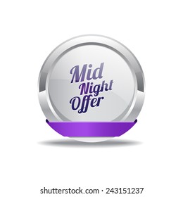 Midnight Offer Purple Vector Icon Button