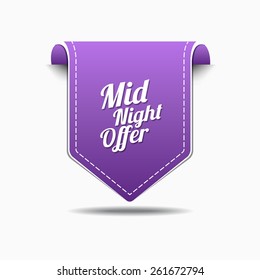 Midnight Offer Purple Vector Icon Design
