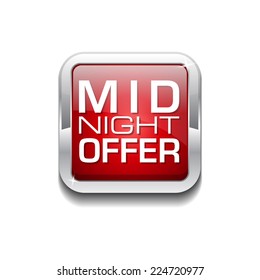 Midnight Offer Red Vector Icon Button
