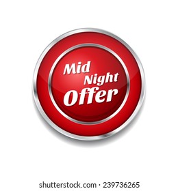 Midnight Offer Red Vector Icon Button