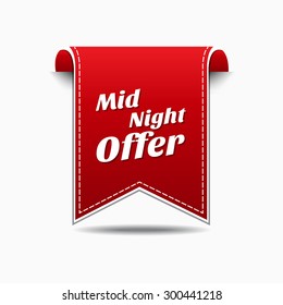 Midnight Offer Red Vector Icon Design