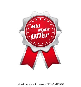 Midnight Offer Red Vector Icon Design