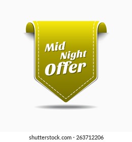 Midnight Offer Yellow Vector Icon Design