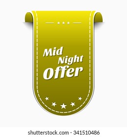 Midnight Offer Yellow Vector Icon Design