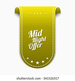 Midnight Offer Yellow Vector Icon Design