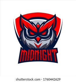 MIDNIGHT OWL MASCOT LOGO VECTOR ILLUSTRATION