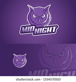 MidNight Owl mascot vector logo design with modern illustration concept style for sport and esport