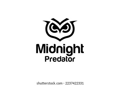 Midnight owl silhouette logo design