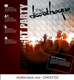 Midnight party. Concert poster. Vector