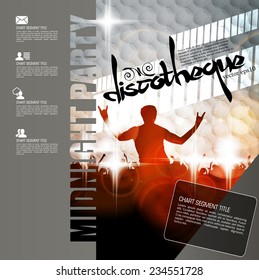 Midnight party. Concert poster. Vector