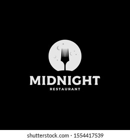 Midnight restaurant logo design vector illustration