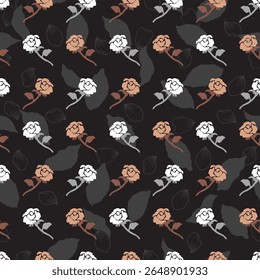 Midnight Rose Abstract Botany Reverie Pattern pode ser usado para fundo, vestuário e design de modelo