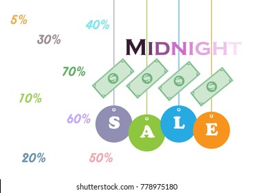 Midnight sale background vector