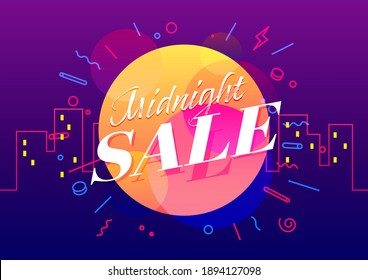 Midnight sale banner template design, Big sale special offer.