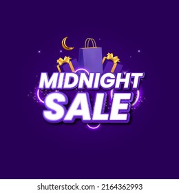 Midnight Sale Banner Vector Illustration. purple background. dark promotion template
 - Shutterstock ID 2164362993