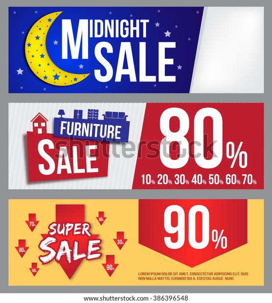 Midnight Sale Furniture Super Banner Commercial Stock Vektorgrafik