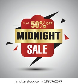 midnight sale offer logo. vector illustration design