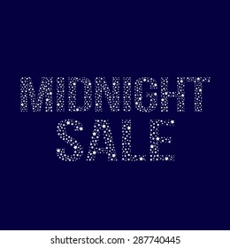 Midnight Sale on blue background. Vector Illustration