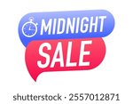 Midnight sale shopping offers icon. Midnight sale label, sticker or tag icon. Discount offer price tag. Vector illustration