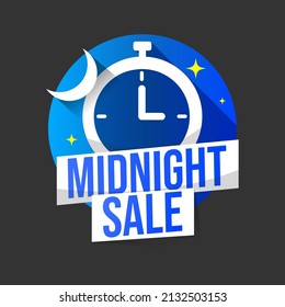 Midnight sale shopping offers icon label sign symbol design vector