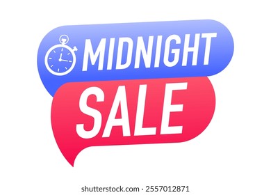 Midnight sale shopping offers icon. Midnight sale label, sticker or tag icon. Discount offer price tag. Vector illustration