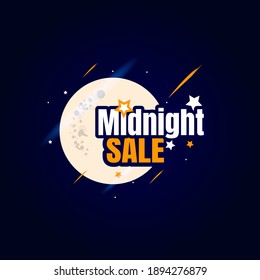 Midnight Sale Vector Illustration for Promotion Tagline