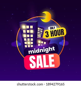 Midnight Sale Vector Illustration for Promotion Design