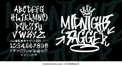 Midnight Tagger is a raw and expressive graffiti handwritten font inspired by night street culture and urban tag writing. Featuring rough marker strokes and dynamic letterforms, this font is perfect for street art, posters, music visuals, album covers, apparel, streetwear branding, and bold creative typography projects that need attitude and edge.
