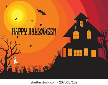 hora de medianoche en Halloween con una atmósfera tensa y aterradora, adecuada para el fondo y puede ser usada para necesidades promocionales u otras