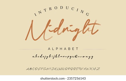 Ilustración de vectores de medianoche Grunge Horror Typographie. Fuente de pincel hecha a mano.