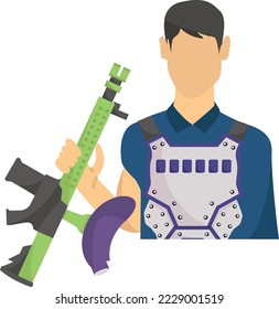 Mid-players or Sniper vector color icon design, Shooting sport symbol, extreme sports Sign, skeet shooting and trapshooting stock illustration, Scenario paintball Officers Concept