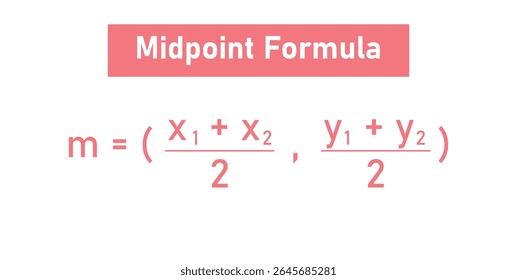 Fórmula do Ponto Médio. Coordenada de dois pontos. Ponto médio de uma linha.