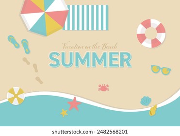 Midsummer Beach Template Overhead Illustration