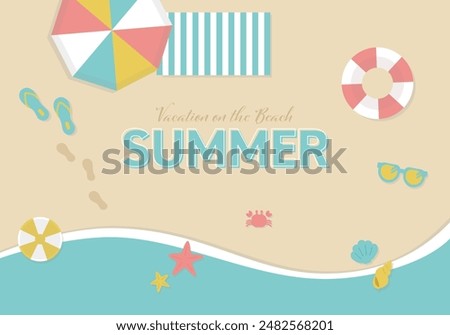 Midsummer Beach Template Overhead Illustration