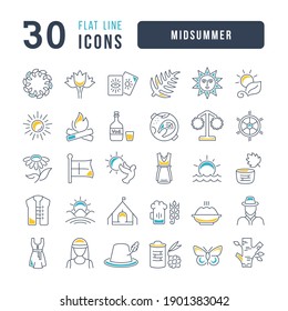 Midsummer. Collection of perfectly thin icons for web design, app, and the most modern projects. The kit of signs for category Holidays.