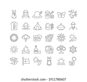 Midsummer. Collection of perfectly thin icons for web design, app, and the most modern projects. The kit of signs for category Holidays.