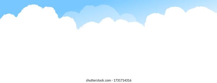 Midsummer cumulonimbus clouds and blue sky background illustration