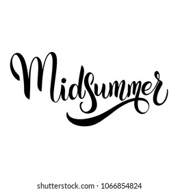 Midsummer lettering. Elements for invitations, posters greeting cards